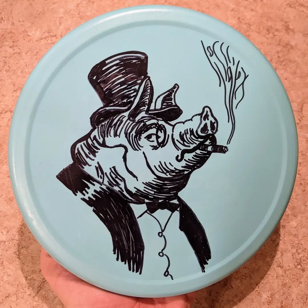 Gave my windy-day innovadiscs Pig putter a fun ink dye to compete with my normal discmania Link. I'm digging these sharp