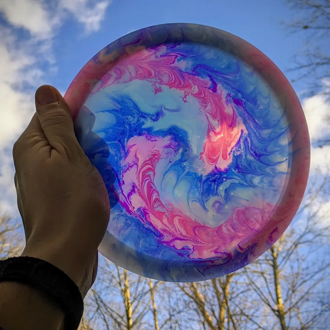 Latitude 64 River, dyed with ProChem dyes in a glue bed overnight. Just a touch of heat for that neon pink 😉