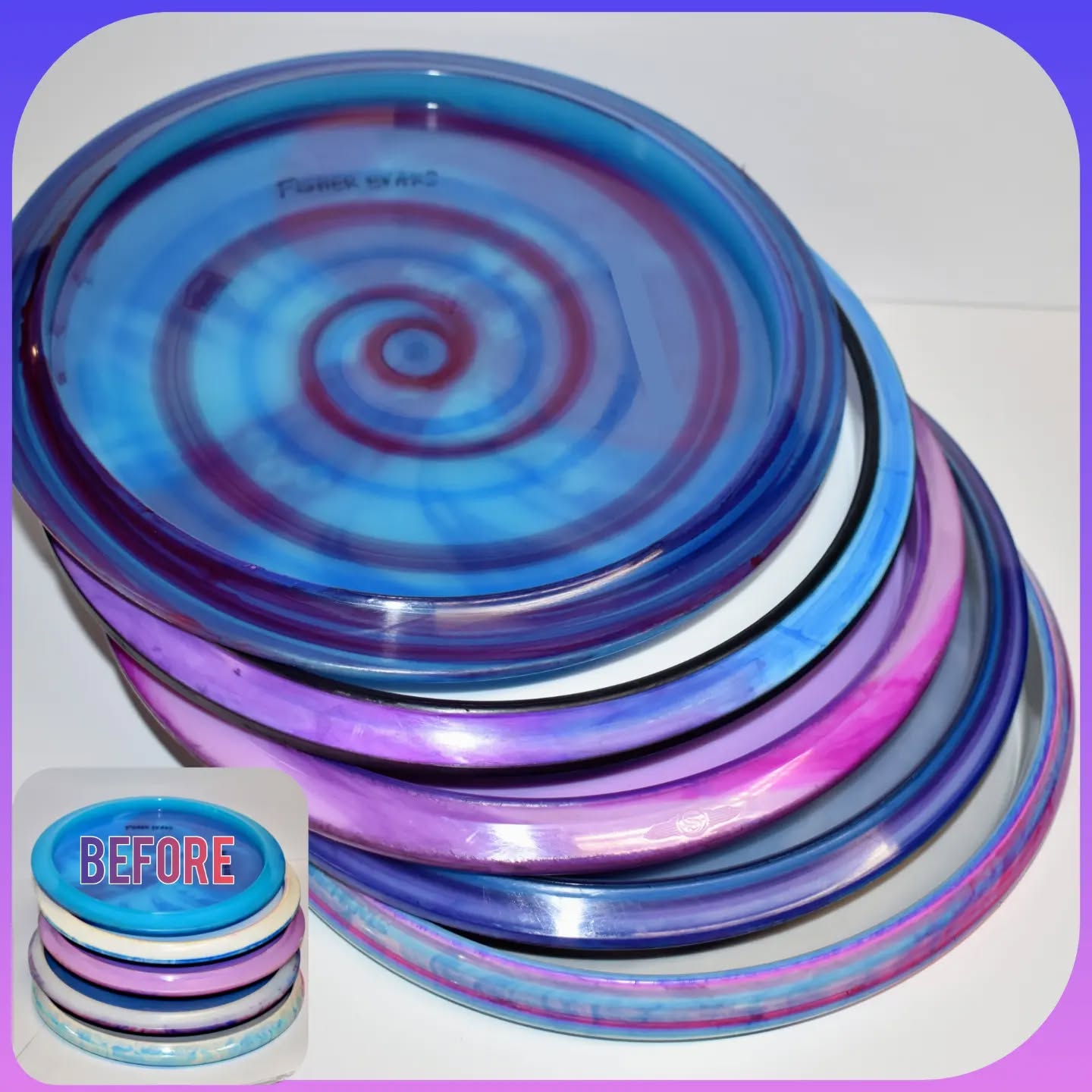 Man, I've wanted to pretty up the bottom of my discs since the get-go! I'm digging this worm dip and turntable 🤩 These a