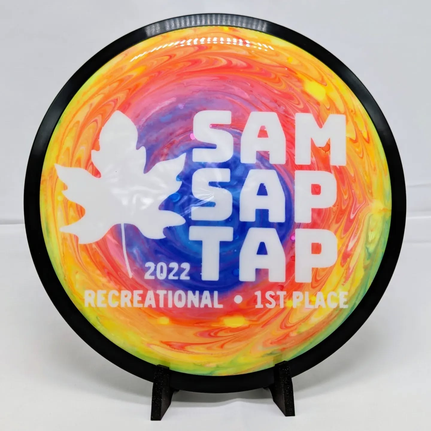 These are the 4 discs I dyed for the 1st place winners in the St. Albans Museum Sap Tap! It's a 1 round, amateur, charit