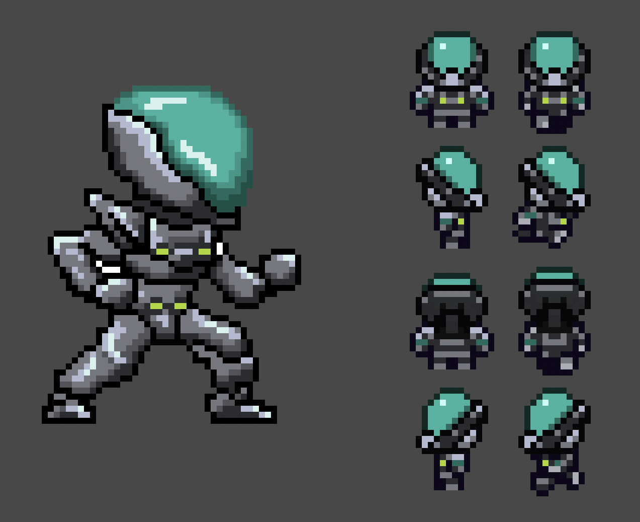 I finally replaced my Animech sprites and animations with something I’m happy with! I’ve been using a placeholder up unt
